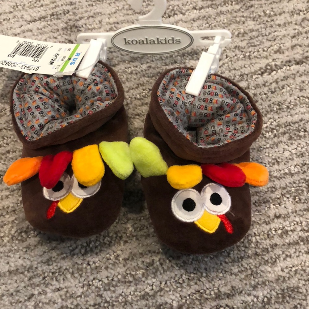 Turkey/thanksgiving slippers 6-12 months